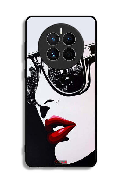 Tolwak غطاء حماية لهاتف هواوي ميت 50 إي بتصميم وجه فتاة وفن تجريدي