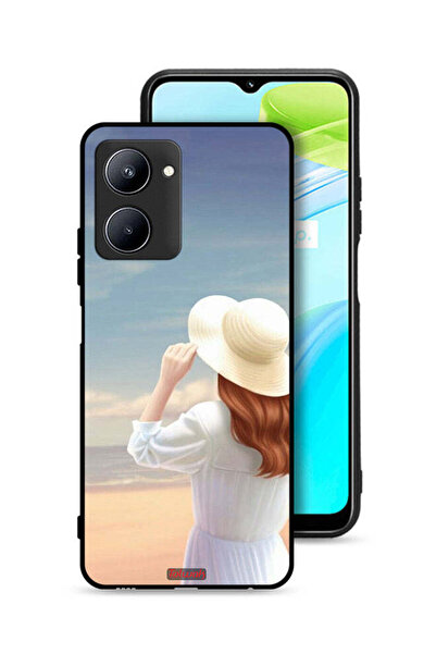 Tolwak Realme C33 Protective Case Cover Hat Girl Standing
