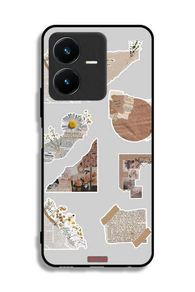 Tolwak غطاء حماية لهاتف Vivo Y22 بقطع من الملصقات الورقية