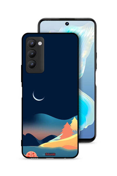 Tolwak غطاء حماية لهاتف تكنو كامون 18 برسومات تجريدية على شكل قمر