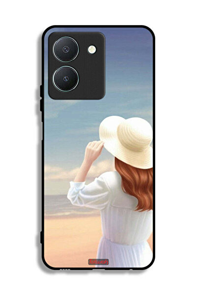 Tolwak Vivo Y36 4G Protective Case Cover Hat Girl Standing