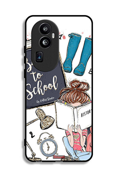 Tolwak غطاء حماية Oppo Reno10 Pro Plus بتصميم فتاة العودة إلى المدرسة تقرأ التاريخ