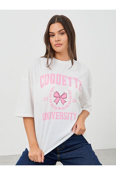 Styli Graphic Print Round Neck T-Shirt