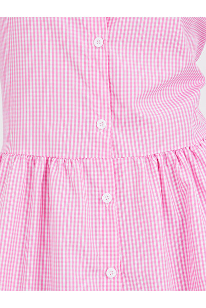 Take Two By Styli Checked Print Buttoned A-Line Maxi Dress