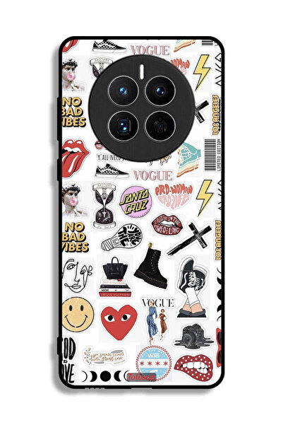 Tolwak Huawei Mate 50E Protective Case Cover No Bad Vibes Stickers