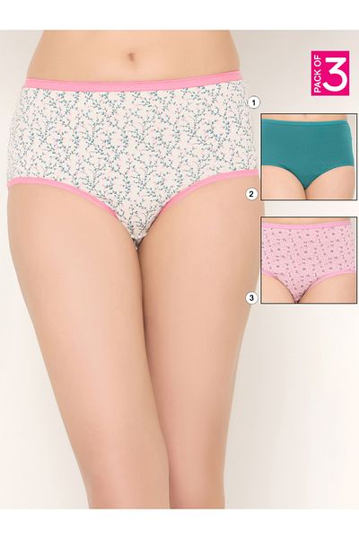 Clovia By Styli Pack of 3 - Printed Hipster Briefs with Inner Elastic