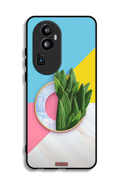 Tolwak غطاء حماية لهاتف Oppo Reno10 Pro Plus بنمط أوراق تجريدية