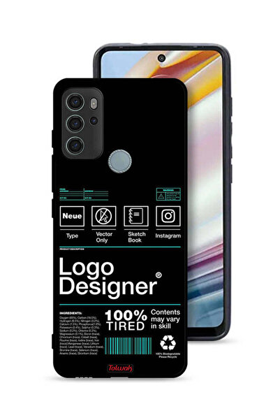 Tolwak غطاء حماية لهاتف موتورولا موتو جي 60 إس - ملصق مصمم بشعار