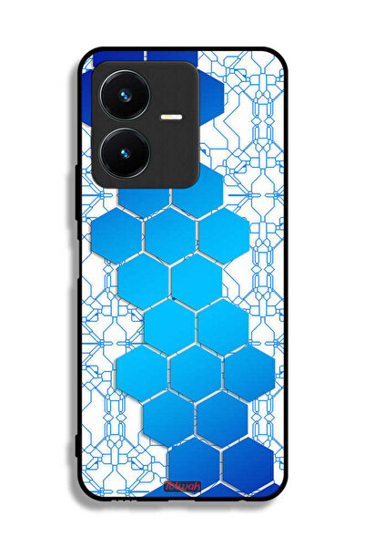 Tolwak غطاء حماية لهاتف Vivo Y22 بنمط شبكة أيقونات سداسية الأضلاع