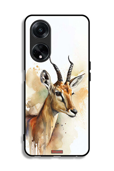 Tolwak غطاء حماية لهاتف Oppo A1 5G بتصميم فن تجريدي للغزلان