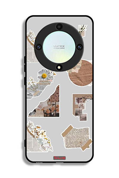 Tolwak غطاء حماية لهاتف Honor X9a مصنوع من قطع من الملصقات الورقية