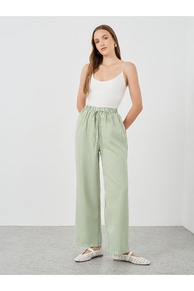 Styli Textured Striped Straight Leg Pants