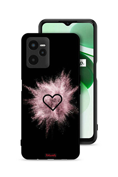 Tolwak Realme C35 Protective Case Cover Heart On Glitters
