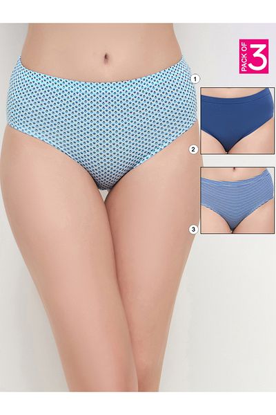 Clovia By Styli Set of 3 - Mid Rise Hipster Panties with Inner Elastic