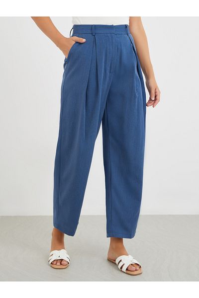 Styli Inverted Pleated Wide Leg Pants