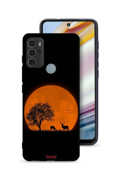 Tolwak Motorola Moto G60S Protective Case Cover Evening Moon Art