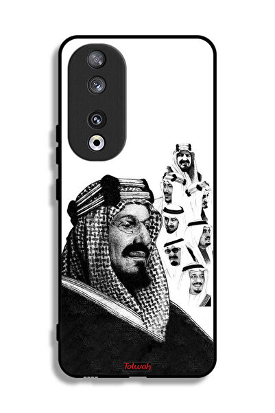 Tolwak غطاء حماية لهاتف Honor 90، ملصق فني أبيض وأسود لملوك المملكة العربية ا...