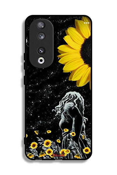 Tolwak غطاء حماية لهاتف Honor 90 بتصميم فتاة تنظر إلى القمر