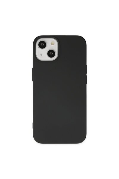 Nano iPhone 13 / iPhone 14 Kadife İçli Silikon Kılıf - Siyah