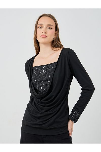 Take Two By Styli Sequin Embellished Long Sleeve Top