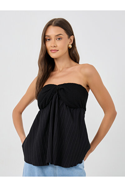 Styli بلوزة ذات رقبة دائرية من الأمام بتصميم ملتوي