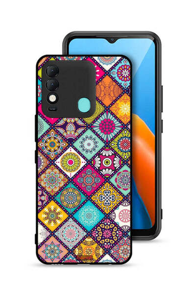 Tolwak غطاء حماية لهاتف تكنو سبارك 8 بنقشة مربعات ماندالا