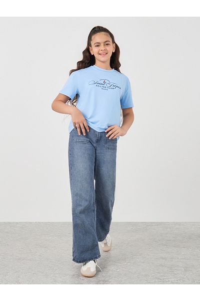 Styli Slogan Print Round Neck T-Shirt
