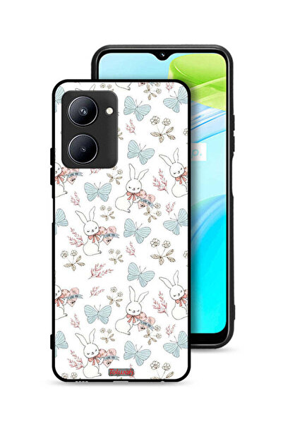 Tolwak غطاء حماية لهاتف Realme C33 بطبعة أرنب وفراشات