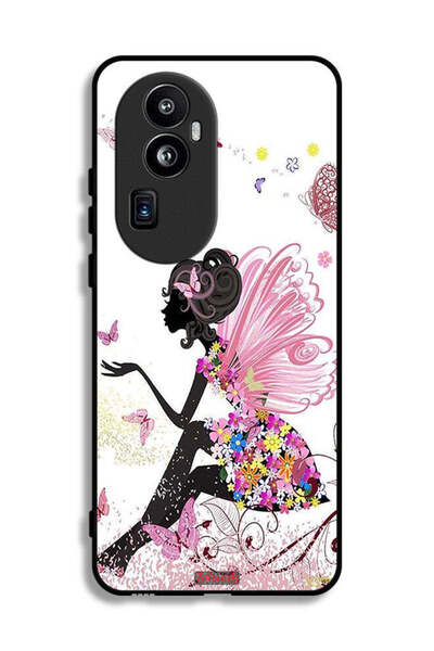 Tolwak غطاء حماية لهاتف Oppo Reno10 Pro Plus بتصميم فتاة الفراشة