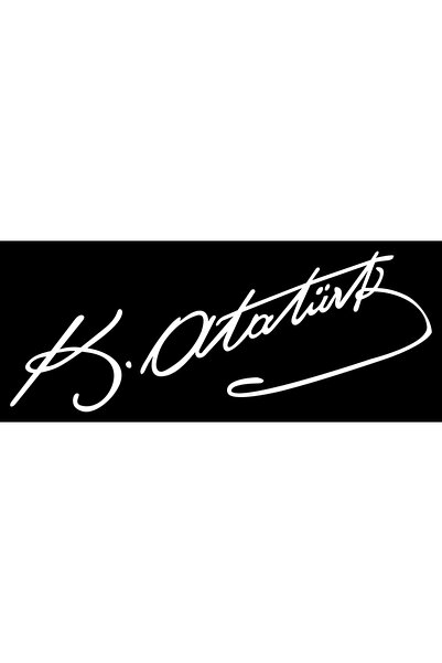 Altınuç Art Design 20x8 cm Beyaz Renkli Mustafa Kemal Atatürk İmza Sticker La...