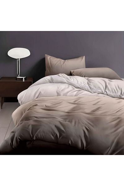 Pucioasa 6-piece elastic bed linen made of dark beige fine fabric