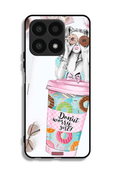 Tolwak غطاء حماية لهاتف Honor X8a - فتاة القلق دونات