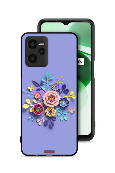 Tolwak Realme C35 Protective Case Cover Flowers Art