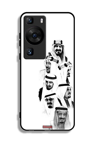 Tolwak غطاء حماية لهاتف هواوي بي 60 - فن ملوك السعودية - أبيض وأسود