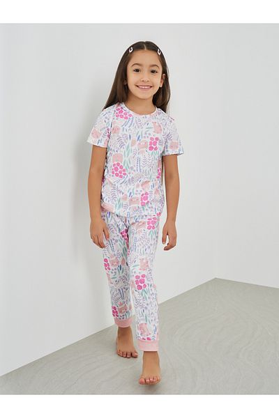 Styli All-Over Print Short Sleeve T-Shirt and Pyjama Set