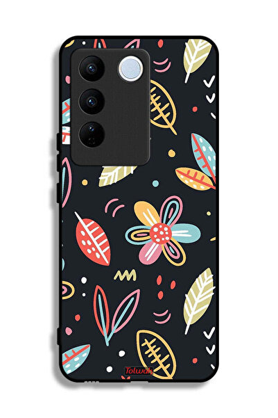 Tolwak Vivo V27e Protective Case Cover Flowers And Leaves Abstract Art
