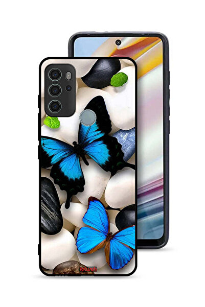 Tolwak غطاء حماية لهاتف موتورولا موتو جي 60 إس بنقشة فراشات على أحجار