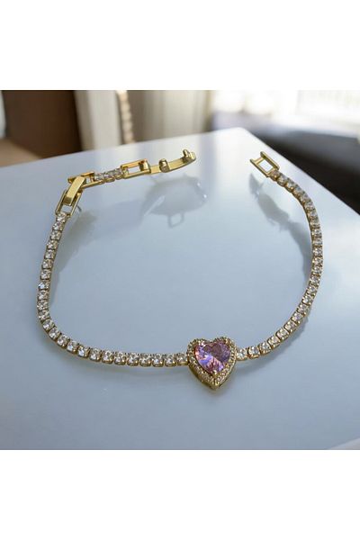 İNN JEWELLERY Steel Bracelet Tarnish-Free Antiallergic Heart Figured (2 Years Importer Guaranteed)