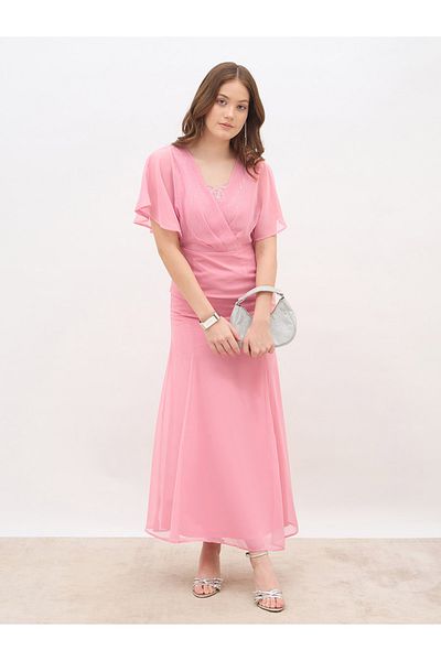 Styli Embellished Sequined A-Line Maxi Dress