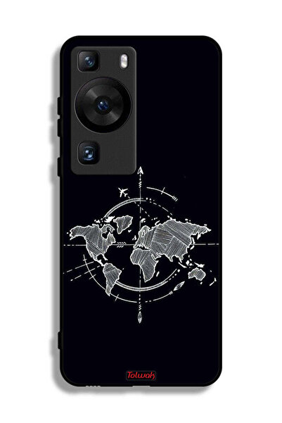 Tolwak غطاء حماية لهاتف هواوي P60 Pro بتصميم فن البوصلة