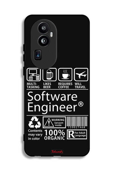 Tolwak غطاء حماية لهاتف Oppo Reno10 Pro Plus - ملصق مهندس برمجيات