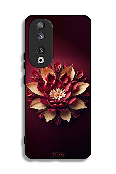 Tolwak غطاء حماية لهاتف Honor 90 بتصميم زهور تجريدية