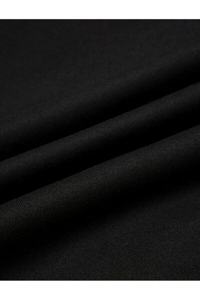 caddekombin Όμορφο μαύρο φούτερ με στάμπα με λαιμόκοψη