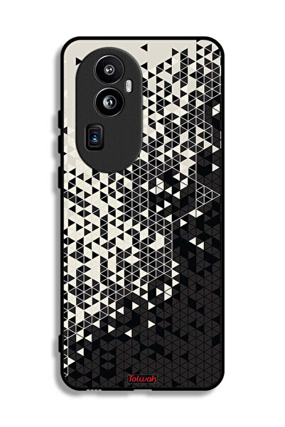 Tolwak غطاء حماية لهاتف Oppo Reno10 Pro (الصين) بنمط مثلث فني رقمي