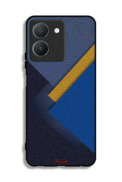 Tolwak غطاء حماية جلدي بتصميم مثلثات لهاتف Vivo Y36 4G