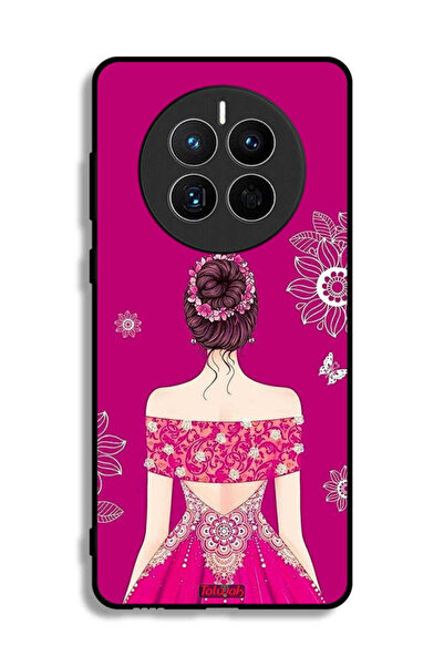 Tolwak غطاء حماية لهاتف هواوي ميت 50E بتصميم فتاة وزهور