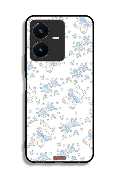 Tolwak غطاء حماية لهاتف Vivo Y22 عليه صورة دب تيدي لطيف وزهور