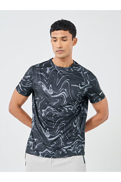Styli Marble Print Chest Logo Regular Fit T-Shirt