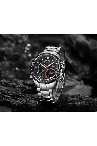 Naviforce Mens Luxury Analog Digital Stainless Steel Watches Sport Waterproof