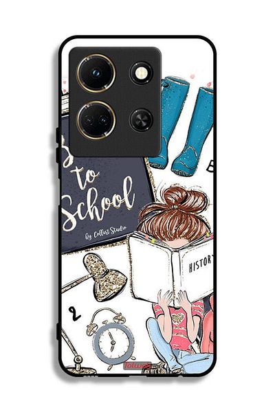 Tolwak Infinix Note 30 Protective Case Cover Back To School Girl Reading History